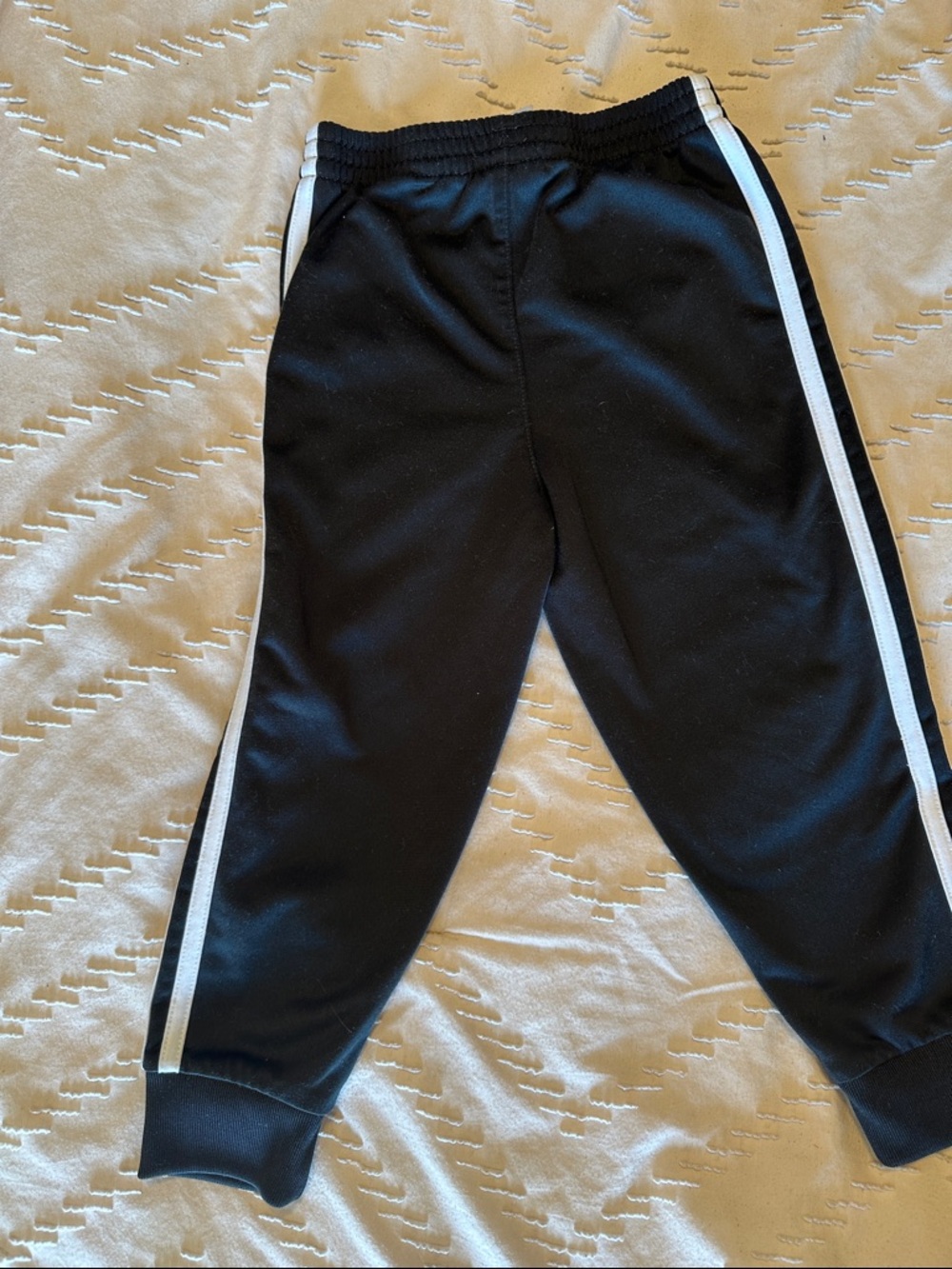 adidas Black Joggers with White Side Stripes - Kids - Picture 5 of 5